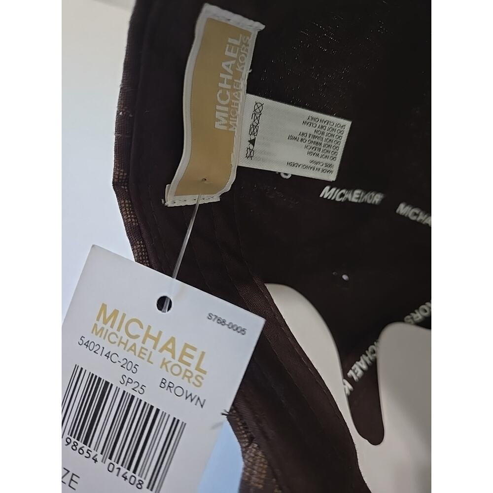 NEW Michael Kors Logo Adjustable Women's Cap Hat in Brown - Picture 5 of 12